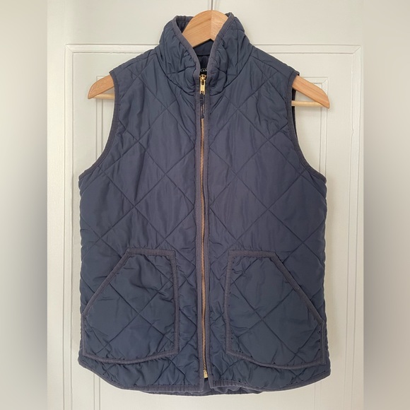 J Crew Mercantile Size S Puffer Quilted Vest Navy Blue - Picture 2 of 5